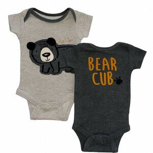 Gerber Baby-Little Cub Bodysuit-3-6M-Bear Appliqué Short Sleeve Onesie-KC080